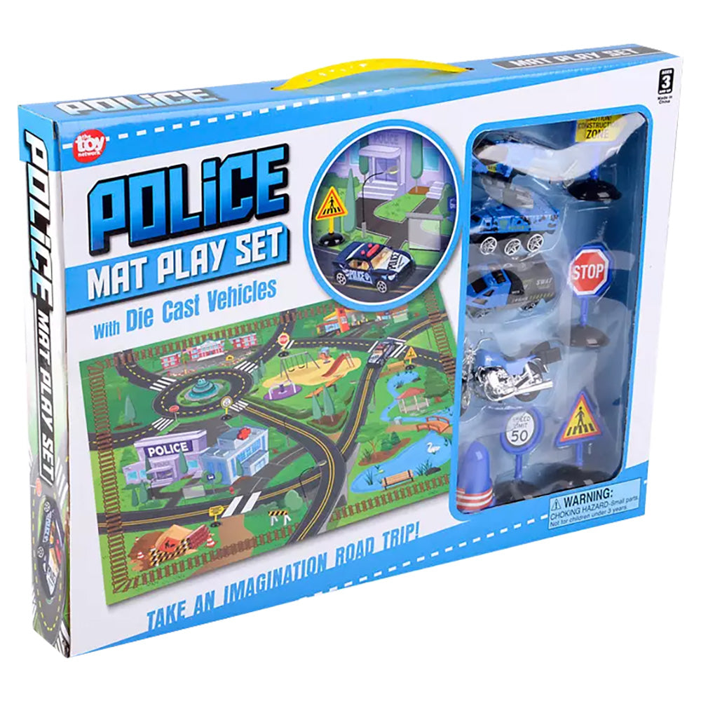 Police Mat Playset with Diecast Vehicles