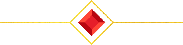 A gold divider with an accent red diamond