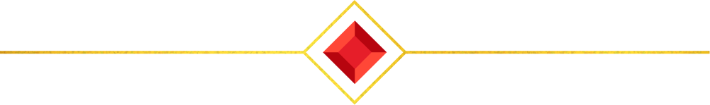 A gold divider with an accent red diamond