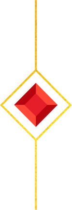 A gold divider with an accent red diamond