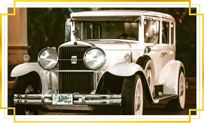 A white car from the 1920s