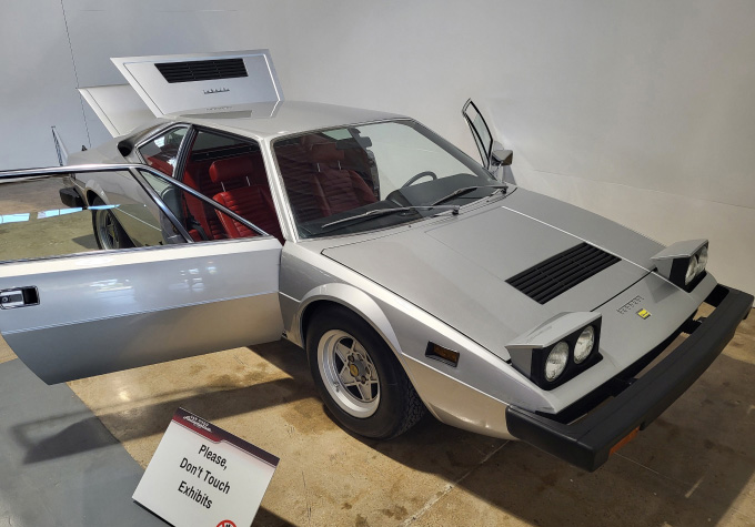 1975 Dino Ferrari 308 GT4 on display at the San Diego Automotive Museum