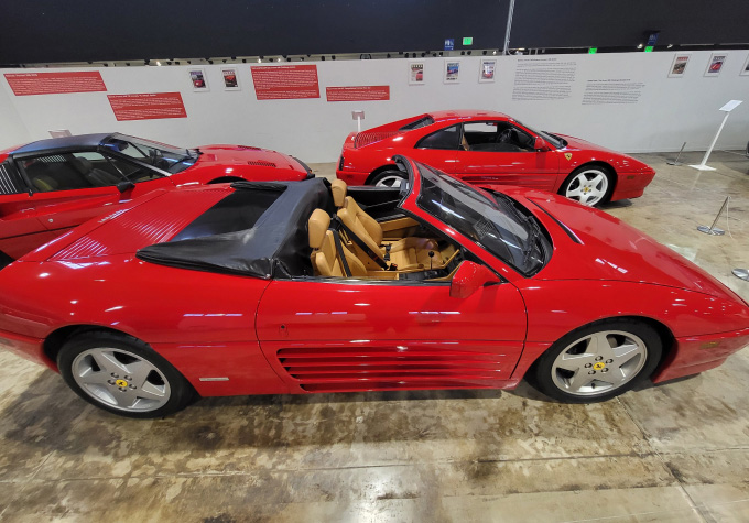 1994 Ferrari 348 TB (coupe), TC (targa), Spider on display at the San Diego Automotive Museum
