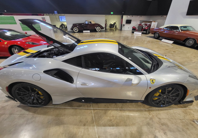2020 Ferrari 488 Pista on display at the San Diego Automotive Museum