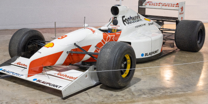 A Formula One car on display at the San Diego Automotive Museum