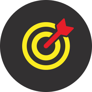 Bullseye icon in a gray circle