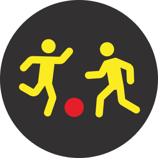 Kids playing icon in a gray circle