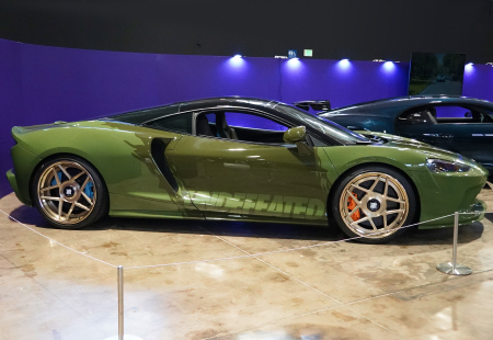 A green 2022 McLaren GT