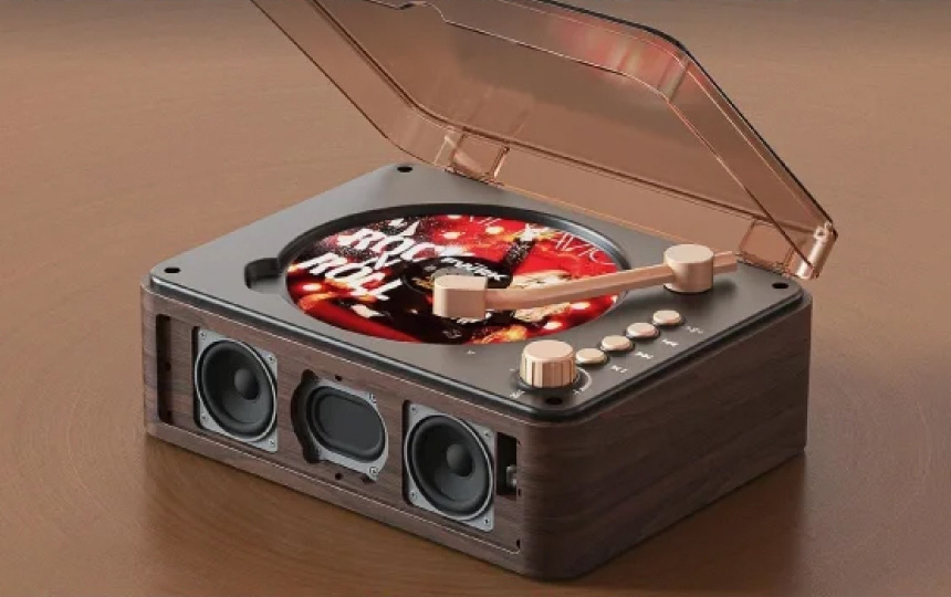 A retro bluetooth and CD player